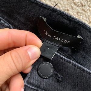 Ann Taylor black jeans with lace cuffs